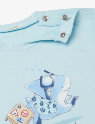 BENETTON: Graphic-Print Sleeveless Cotton T-Shirt