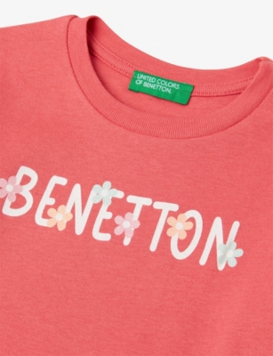 BENETTON: Glitter-Logo Long-Sleeve Cotton-Jersey T-Shirt 18 Months - 6 Years