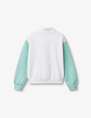 BENETTON: Glitter Graphic-Print Contrast Cotton Sweatshirt 6-14 Years