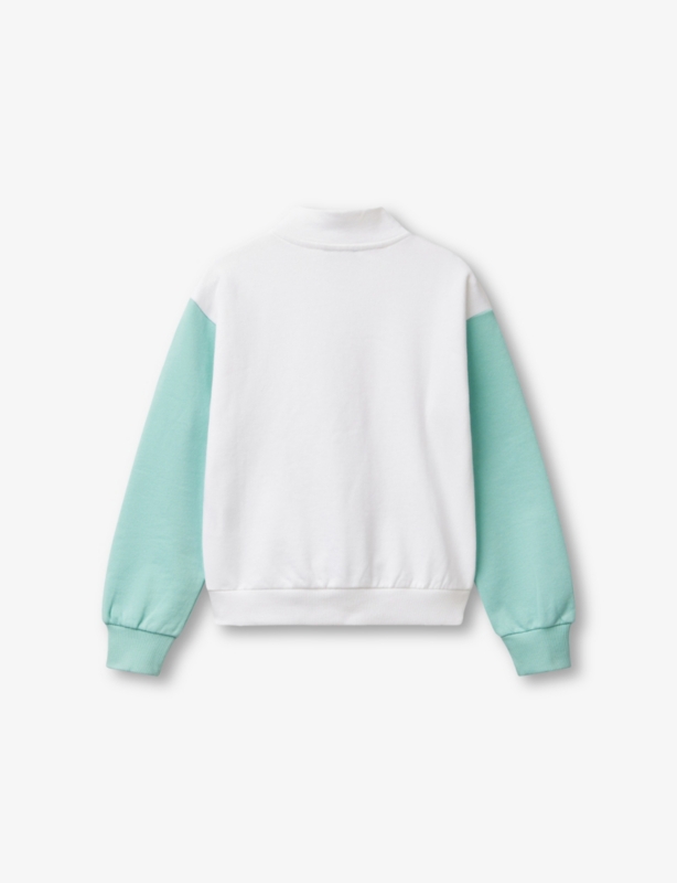 Glitter Graphic-Print Contrast Cotton Sweatshirt 6-14 Years