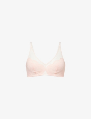HANRO: Gale Lace-Embroidery Stretch-Woven Bra