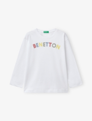 BENETTON: Logo-Print Long-Sleeve Cotton-Jersey T-Shirt 18 Months - 6 Years