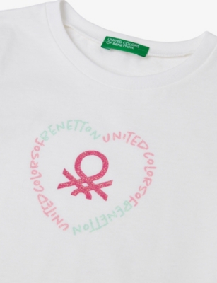 BENETTON: Glitter-Logo Short-Sleeve Cotton-Jersey T-Shirt 18 Months - 6 Years
