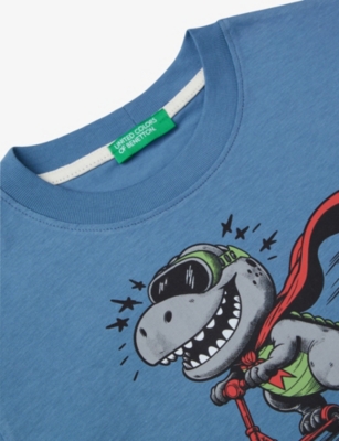 BENETTON: Graphic-Print Long-Sleeve Cotton Top 18 Months-6 Years