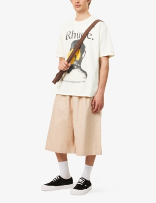 RHUDE: Ponytail Graphic-Print Cotton T-shirt