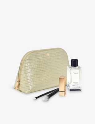 Aspinal Of London Pistachio Classic Cosmetic Case In Green