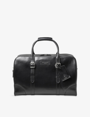 Aspinal Of London Black Harrison Leather Holdall Bag In Black