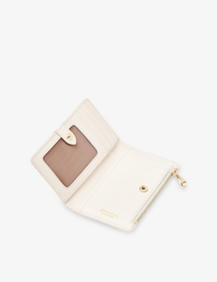 Aspinal Of London Womens Chalk White Mayfair Coin & Card Leather Wallet In Chalk White
