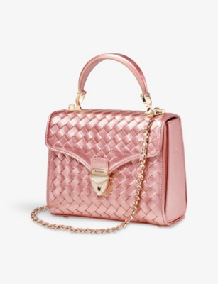 Aspinal Of London Womens Pinkmetallic Mayfair Midi Top-handle Leather Bag