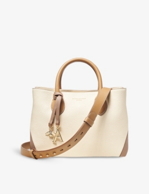 Aspinal Of London Womens Taupe Midi London Leather Tote Bag