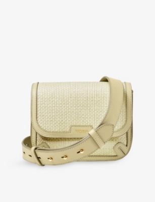 Aspinal Of London Womens Pistachio Ella Raffia Cross-body Bag