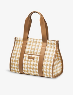 ASPINAL OF LONDON: Henley Raffia And Leather Tote Bag