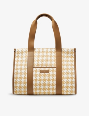 Aspinal Of London Womens Neutral Henley Raffia And Leather Tote Bag