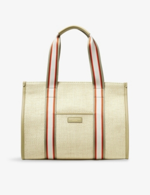 Aspinal Of London Womens Pistachio Henley Raffia And Leather Tote Bag