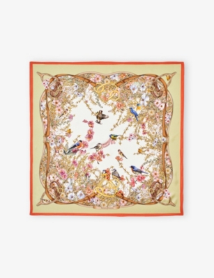 ASPINAL OF LONDON: Edwardian Garden Printed Silk Scarf