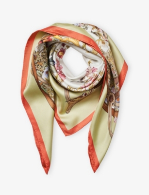 ASPINAL OF LONDON: Edwardian Garden Printed Silk Scarf