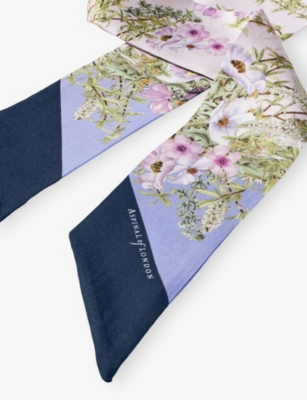 ASPINAL OF LONDON: Edwardian Garden Silk Twill Scarf