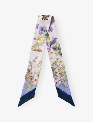 ASPINAL OF LONDON: Edwardian Garden Silk Twill Scarf