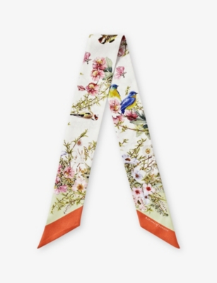 ASPINAL OF LONDON: Edwardian Garden Silk Twill Scarf