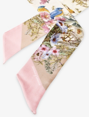 ASPINAL OF LONDON: Edwardian Garden Silk Twill Scarf