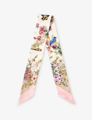 ASPINAL OF LONDON: Edwardian Garden Silk Twill Scarf