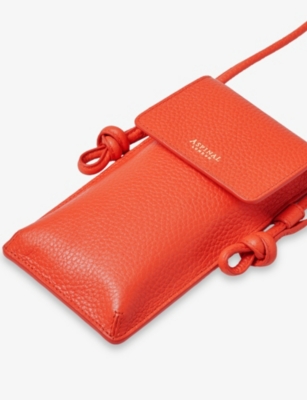 ASPINAL OF LONDON: Ella Grained Leather Phone Pouch