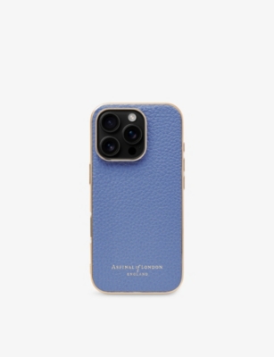 ASPINAL OF LONDON: Logo-Embossed Leather iPhone 16 Phone Case