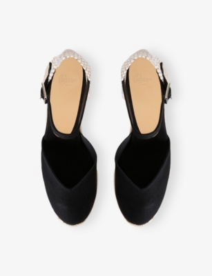 Castaã±er Womens Castaner Chiara Lace-up Cotton-canvas Espadrilles In Black