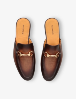 Magnanni Mens Brown Pachino Horsebit-detail Leather Mules Eur 43 / 9 Uk