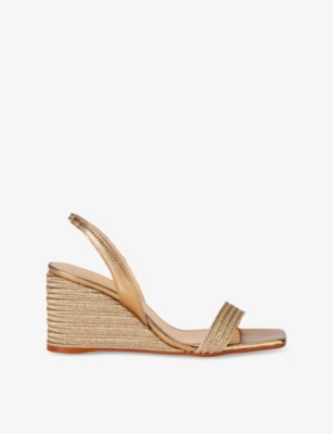 CASTANER: Barby Woven Metallic Heeled Sandals
