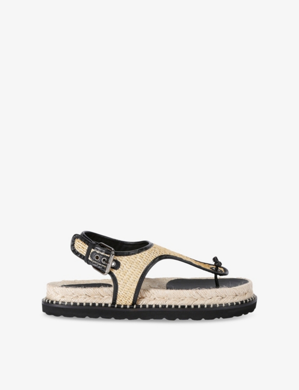 Tamesis 104 Raffia And Leather Sandals