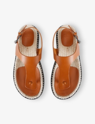 Castaã±er Womens Castaner Tokio Leather Thong Sandals In Brown