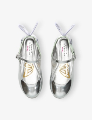 SOPHIA WEBSTER: Baby Chiara Flat Butterfly-Embellished Leather Pumps