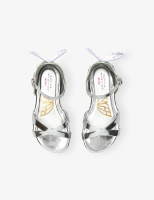 SOPHIA WEBSTER: Baby Chiara Flat Butterfly-Embellished Leather Sandals