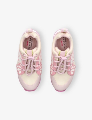 Sophia Webster Pink Comb Kids' Chiara Butterfly-embellished Leather Low-top Trainers Eur 29 / 11 Uk In Pink Comb