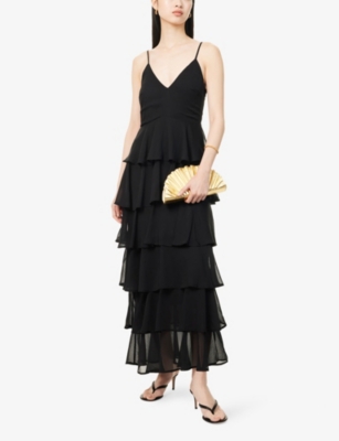 PRETTY LAVISH: Lissy Ruffled Textured-Chiffon Maxi Dress