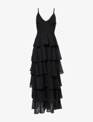 PRETTY LAVISH: Lissy Ruffled Textured-Chiffon Maxi Dress