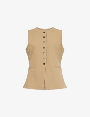 PRETTY LAVISH: Jean Fitted Woven Waistcoat