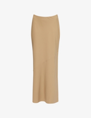 Pretty Lavish Womens Jean Bias-cut Woven Maxi Skirt Camel In Camel