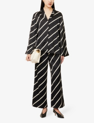 PRETTY LAVISH: Bobbi Stripe-Print Satin Shirt
