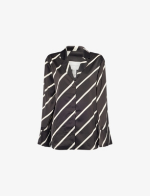 PRETTY LAVISH: Bobbi Stripe-Print Satin Shirt
