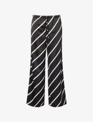 PRETTY LAVISH: Bobbi Wide-Leg Satin Trousers