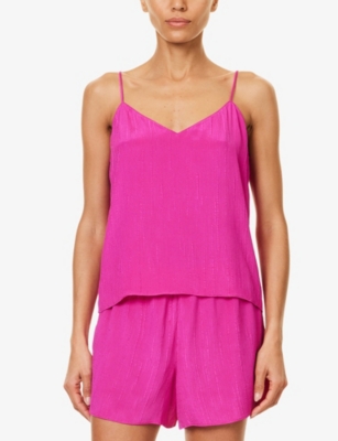OLIVIA VON HALLE: Elle textured silk pyjama set