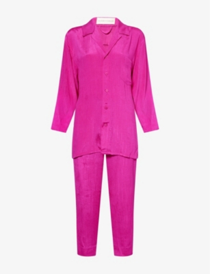 OLIVIA VON HALLE: Casablanca textured silk pyjama set