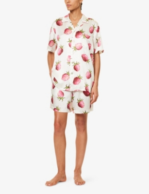 OLIVIA VON HALLE: Emeli graphic-print silk pyjama set