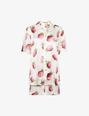 OLIVIA VON HALLE: Emeli graphic-print silk pyjama set