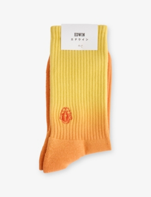 EDWIN EUROPE: Dip-Dye Ribbed Cotton-Blend Crew Socks