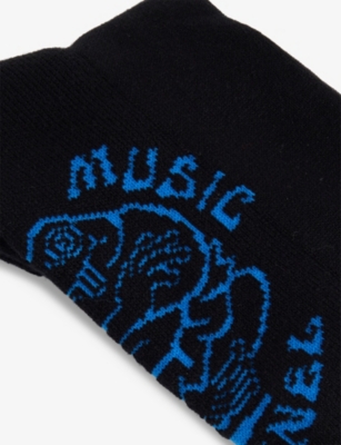 EDWIN EUROPE: Brand-Intarsia Stretch-Cotton Blend Socks