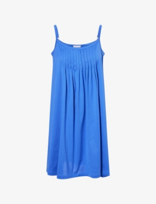 HANRO: Pleated Spaghetti-Strap Cotton Nightdress