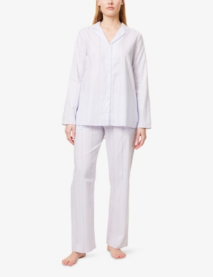 HANRO: Sleep & Lounge Striped Cotton Pyjama Trousers